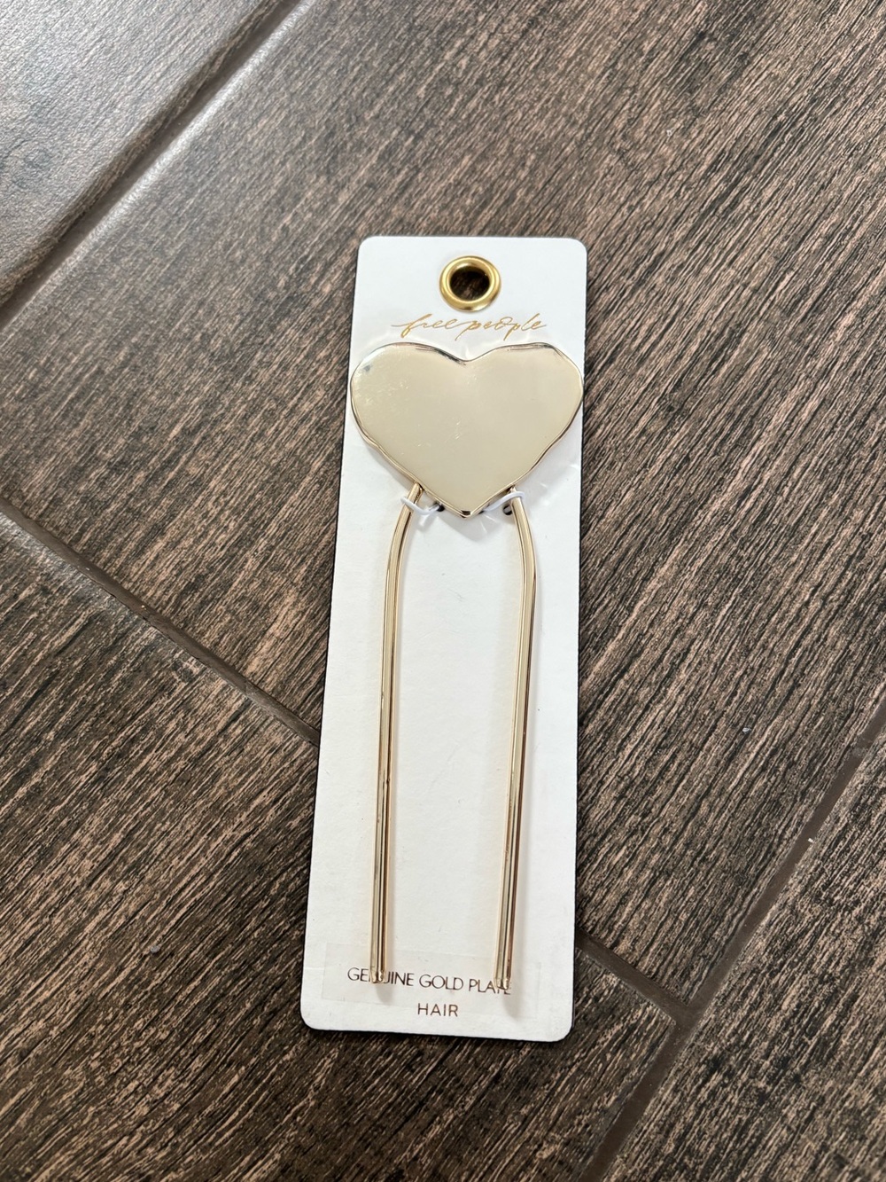 Free People / NWT Gold Heart Hair Fork Accessory